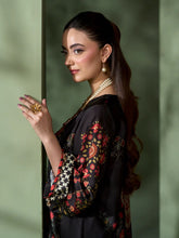 Sakeena SK4 Black Printed Silk Kaftan with Trousers – Ready to Wear 2pc Suit