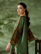Sakeena SK6 Green Printed Silk Kaftan with Trousers – Ready to Wear 2pc Suit