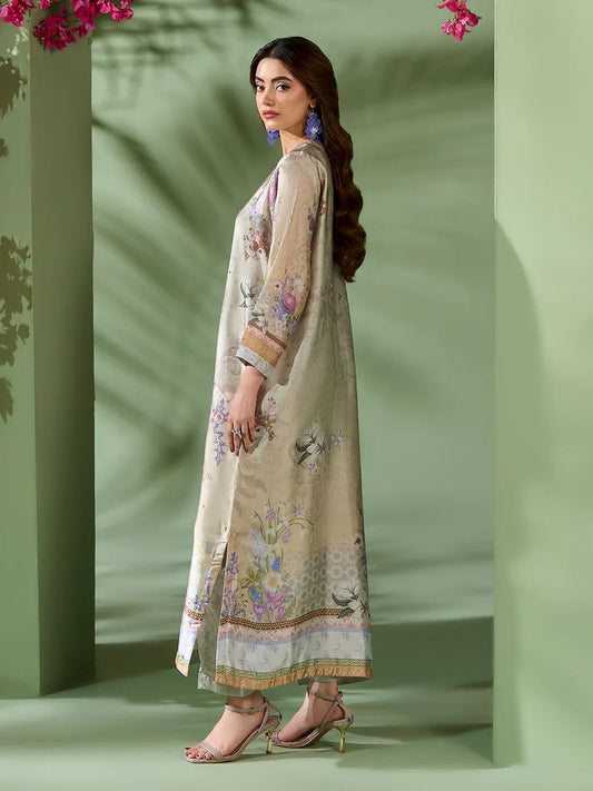 Sakeena SK7 Floral Silk Kaftan with Trousers – Ready to Wear 2pc Suit