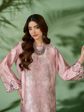 Sakeena SK8 Pink Printed Silk Kaftan with Trousers – Ready to Wear 2pc Suit