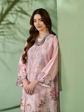 Sakeena SK8 Pink Printed Silk Kaftan with Trousers – Ready to Wear 2pc Suit