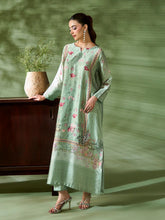 Sakeena SK9 Mint Printed Silk Kaftan with Trousers – Ready to Wear 2pc Suit