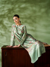 Sakeena SK9 Mint Printed Silk Kaftan with Trousers – Ready to Wear 2pc Suit