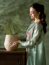 Sakeena SK9 Mint Printed Silk Kaftan with Trousers – Ready to Wear 2pc Suit