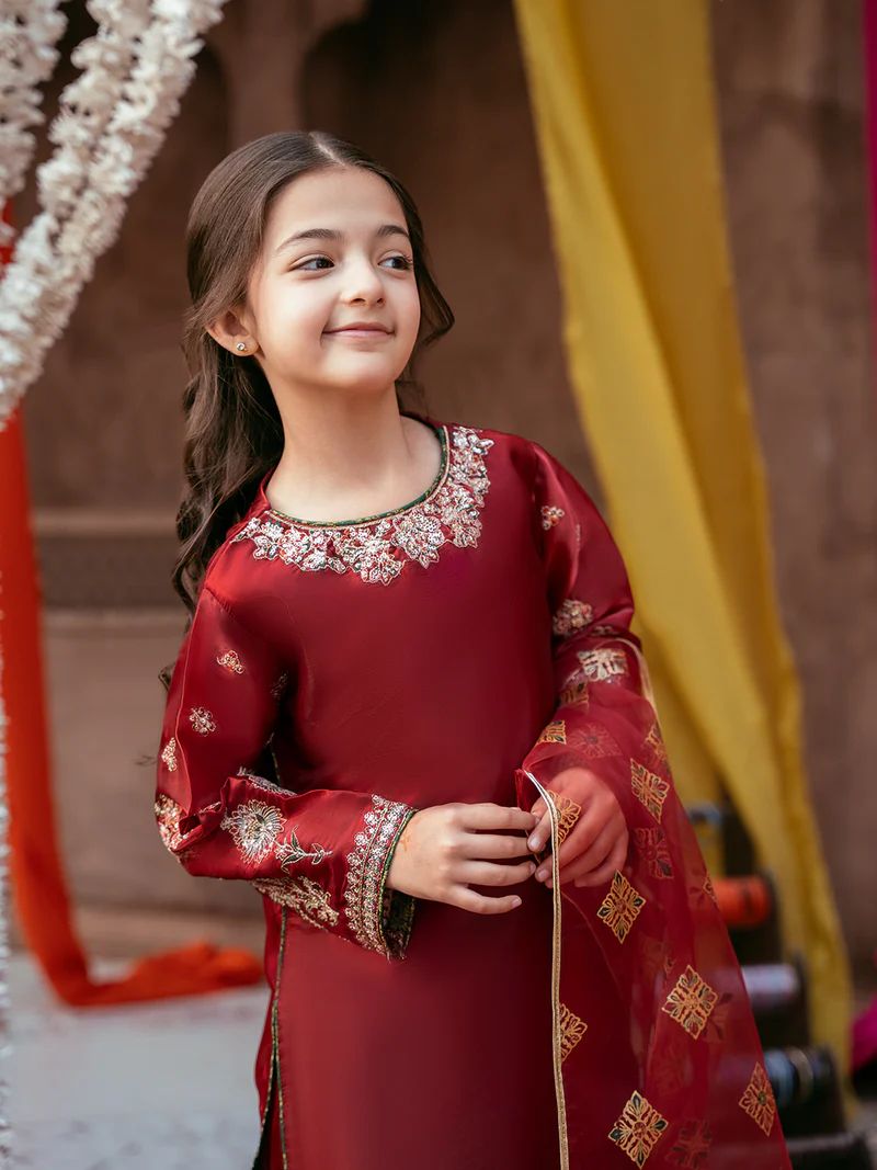 Rangrez by Mona 3pc Embroidered Silk Palazzo Suit RG1