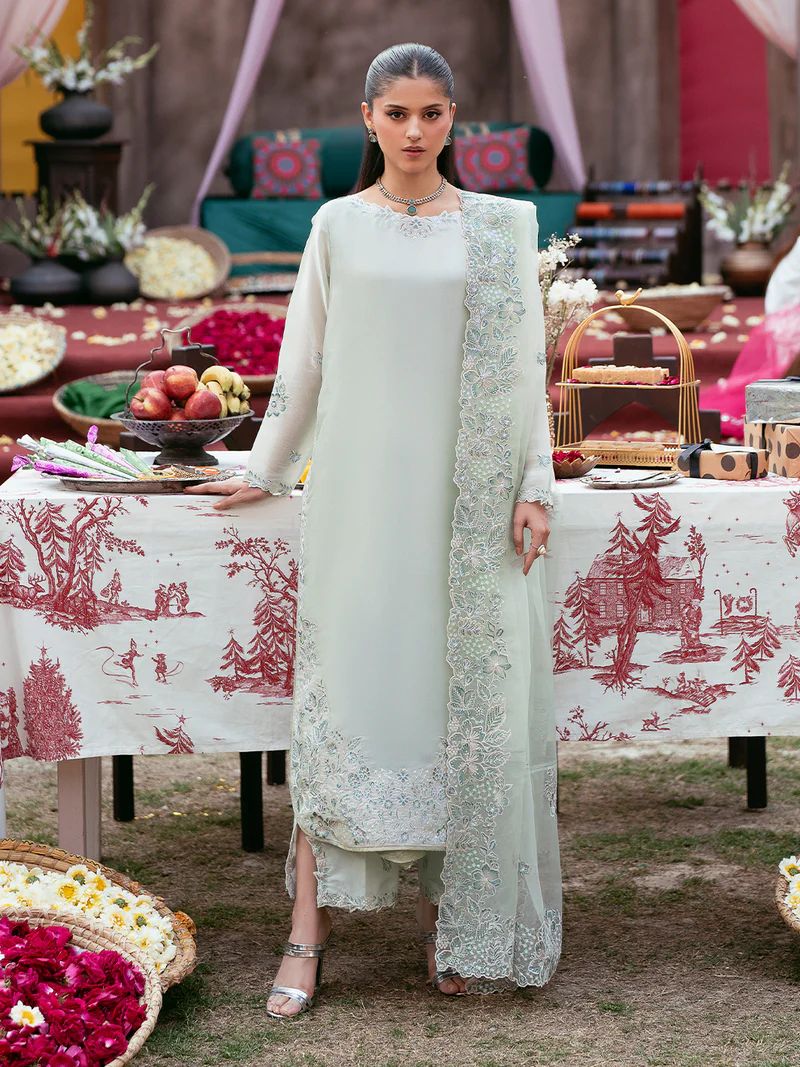 Rangrez by Mona 3pc Embroidered Silk Palazzo Suit RG2