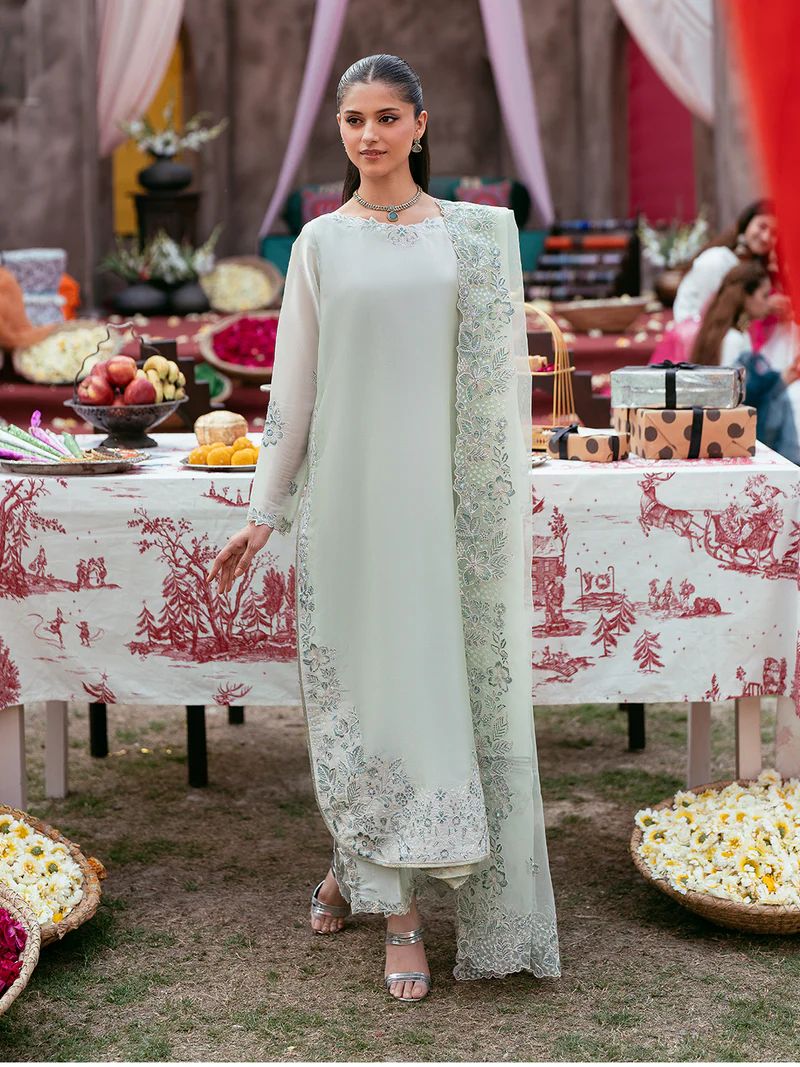 Rangrez by Mona 3pc Embroidered Silk Palazzo Suit RG2