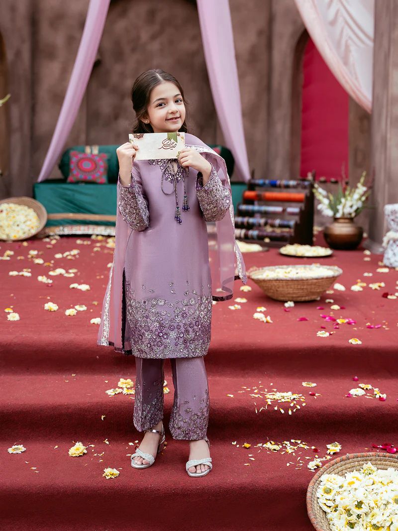 Rangrez by Mona 3pc Embroidered Silk Palazzo Suit RG3