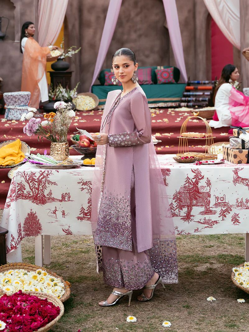 Rafey Rangrez Rangrez by Mona 3pc Embroidered Silk Palazzo Suit RG3