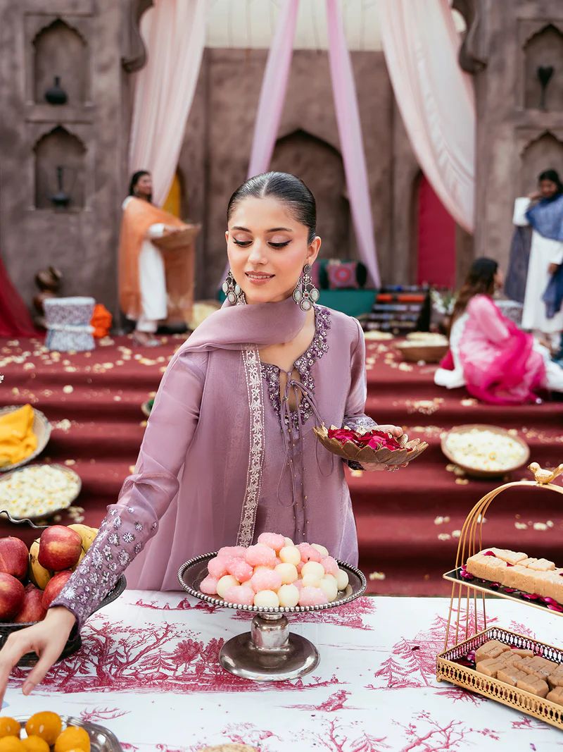 Rangrez by Mona 3pc Embroidered Silk Palazzo Suit RG3