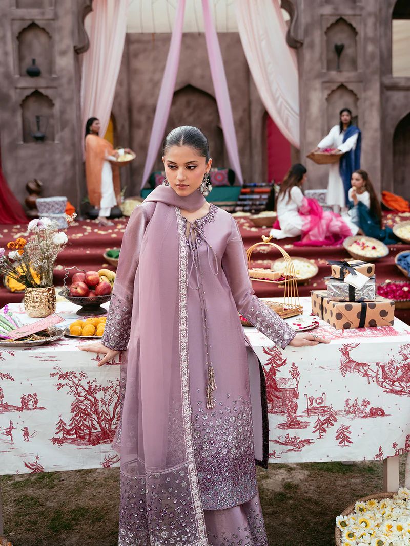 Rafey Rangrez Rangrez by Mona 3pc Embroidered Silk Palazzo Suit RG3