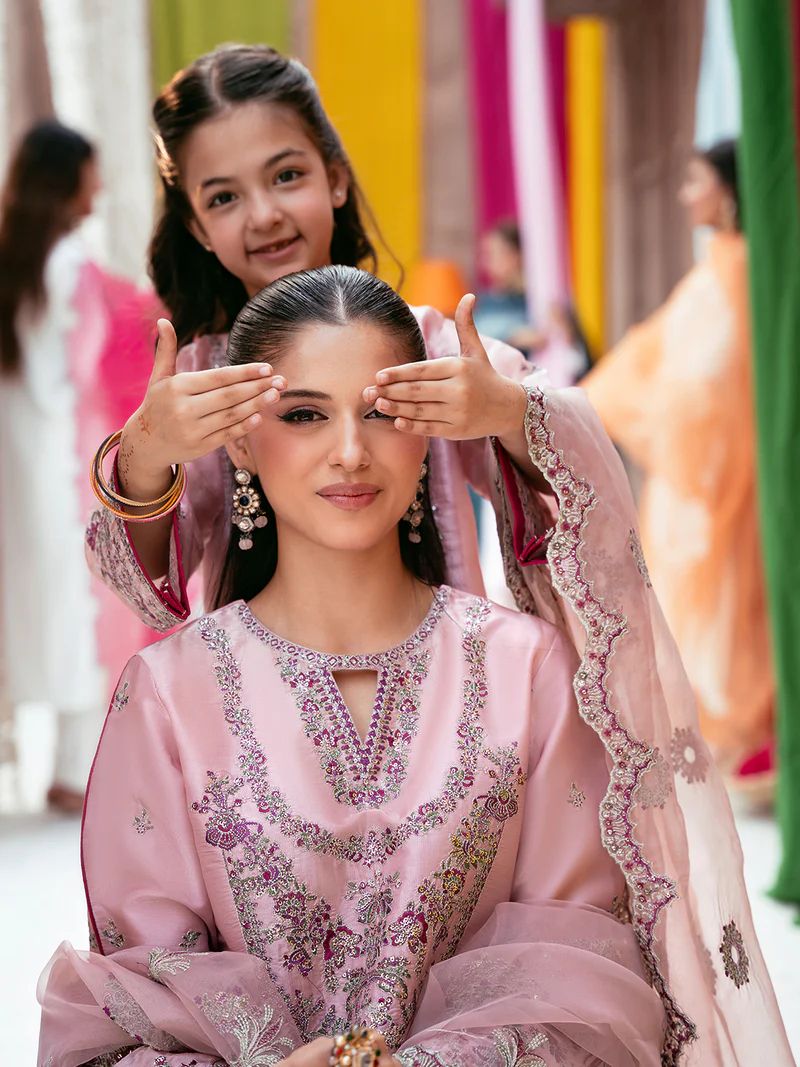 Rangrez by Mona 3pc Embroidered Silk Palazzo Suit RG4