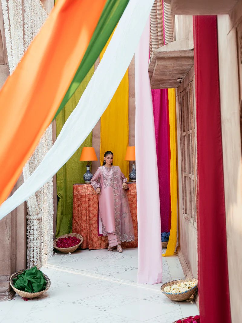 Rangrez by Mona 3pc Embroidered Silk Palazzo Suit RG4