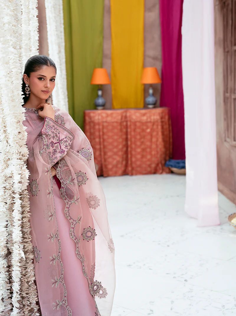 Rangrez by Mona 3pc Embroidered Silk Palazzo Suit RG4