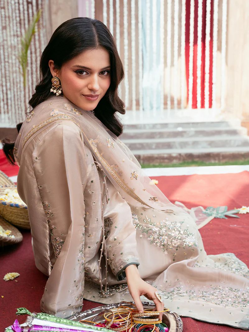 Rangrez by Mona 3pc Embroidered Silk Palazzo Suit RG5