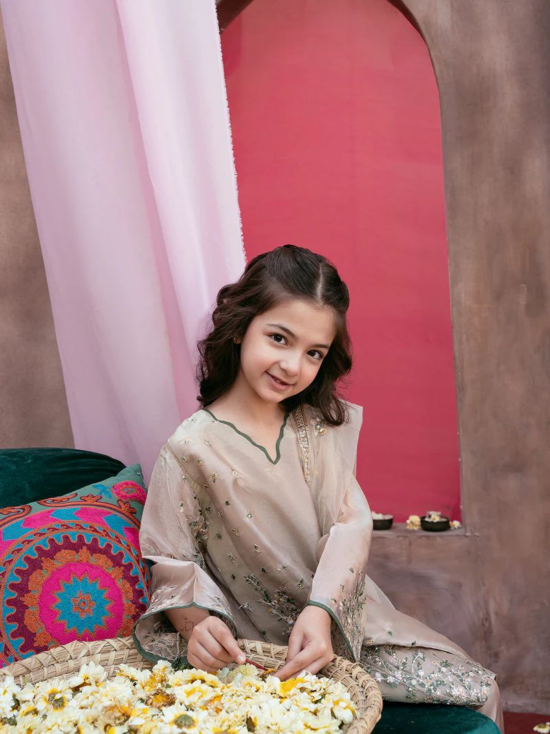 Rangrez by Mona 3pc Embroidered Silk Palazzo Suit RG5