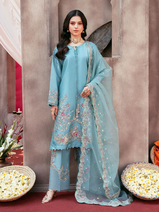 Rangrez by Mona 3pc Embroidered Silk Palazzo Suit RG6