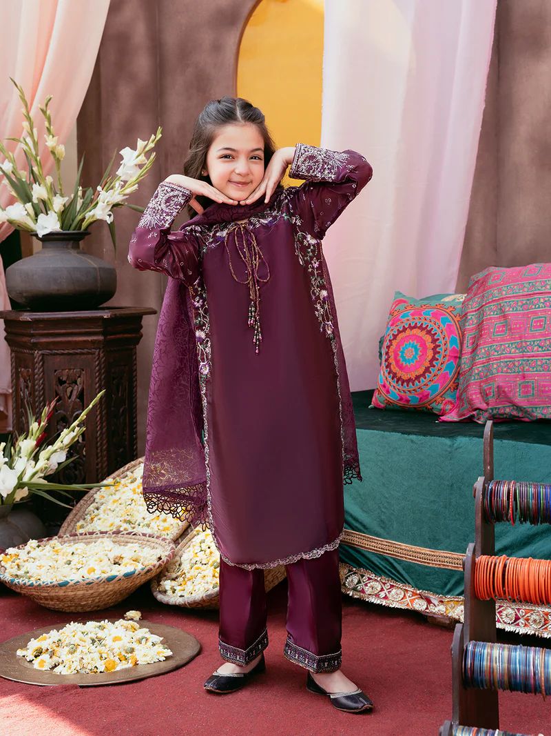 Rangrez by Mona 3pc Embroidered Silk Palazzo Suit RG7