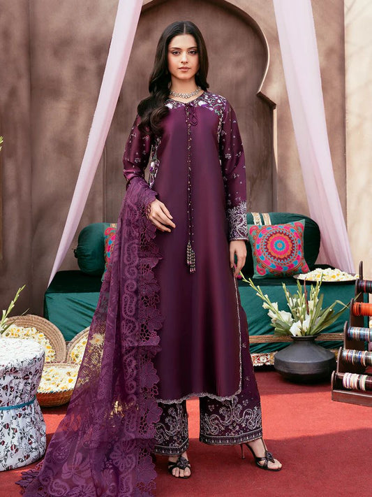 Rangrez by Mona 3pc Embroidered Silk Palazzo Suit RG7