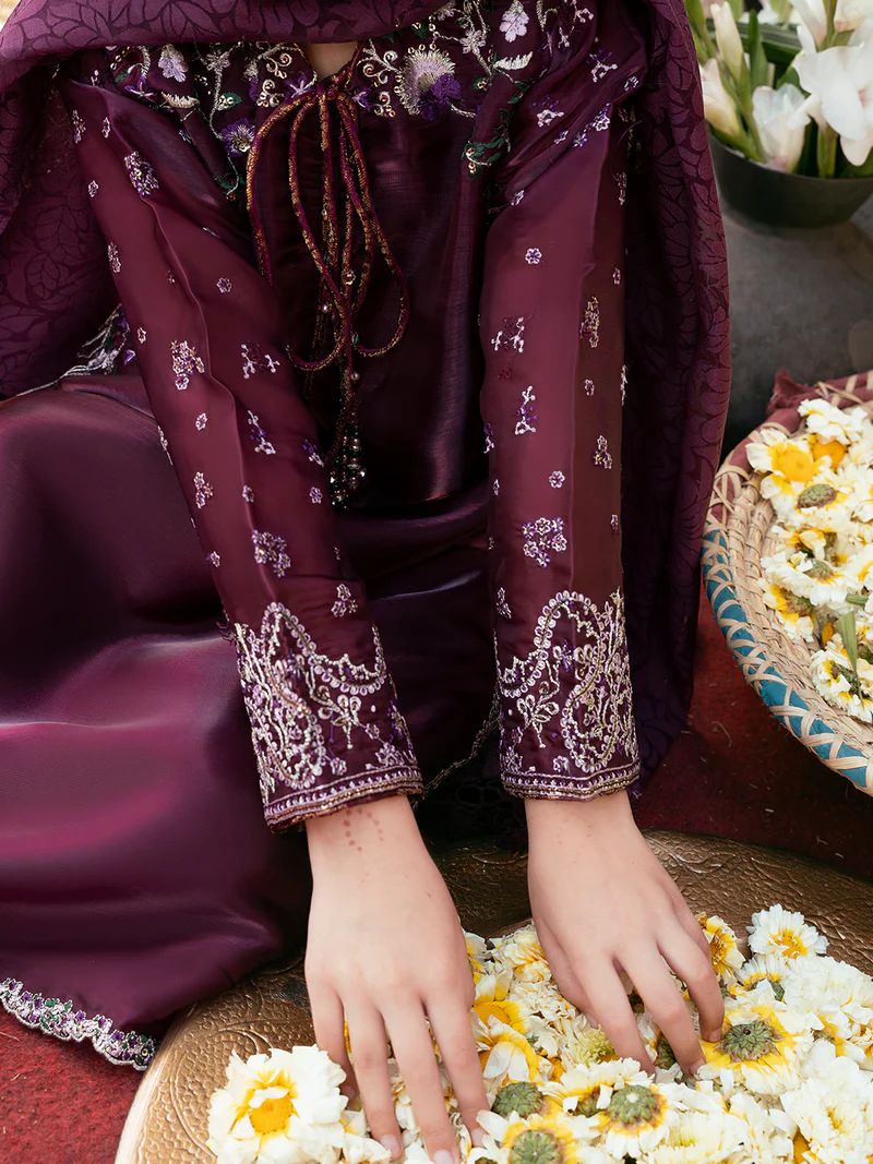 Rangrez by Mona 3pc Embroidered Silk Palazzo Suit RG7