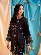 Aabpara 2pc Black Floral Pure Lawn Suit – ROZ1
