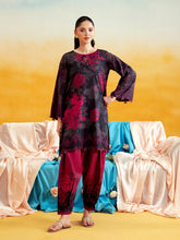 Aabpara 2pc Black & Magenta Pure Lawn Suit with Box Pleat Shalwar – ROZ2