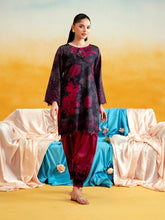 Aabpara 2pc Black & Magenta Pure Lawn Suit with Box Pleat Shalwar – ROZ2