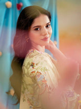 Aabpara 2pc Ivory Floral Pure Lawn Palazzo Suit – ROZ3