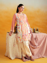 Aabpara 2pc Peach Floral Pure Lawn Suit with Box Pleat Shalwar – ROZ5