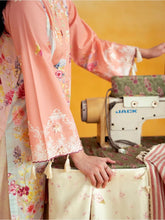 Aabpara 2pc Peach Floral Pure Lawn Suit with Box Pleat Shalwar – ROZ5