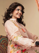 Mona Mausam MM1 Ready to Wear 2pc Printed Blended Lawn Suit – Peach Floral