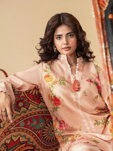 Mona Mausam MM1 Ready to Wear 2pc Printed Blended Lawn Suit – Peach Floral