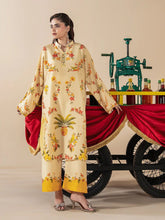 Mona Mausam MM4 Ready to Wear 2pc Printed Blended Lawn Suit – Butter Yellow Tropical