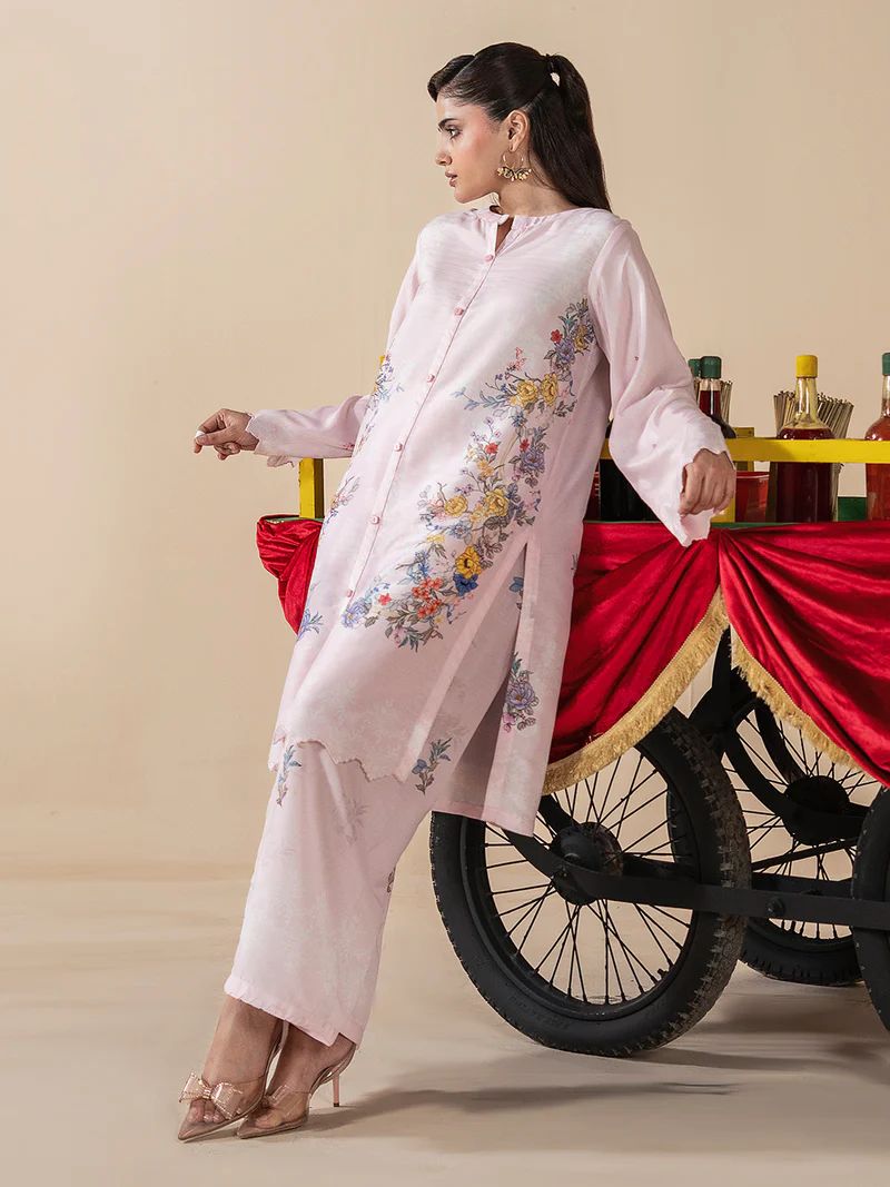 Mona Mausam MM5 Ready to Wear 2pc Printed Blended Lawn Suit – Blush Pink Floral