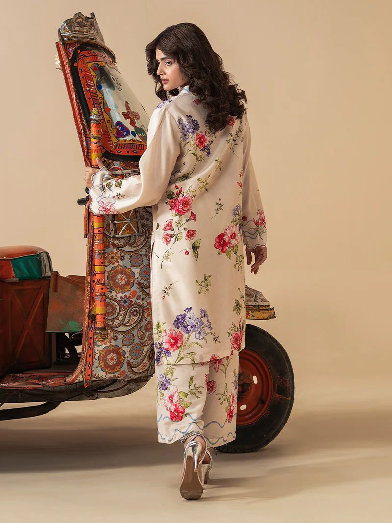 Mona Mausam MM6 Ready to Wear 2pc Printed Blended Lawn Suit – Ivory Floral
