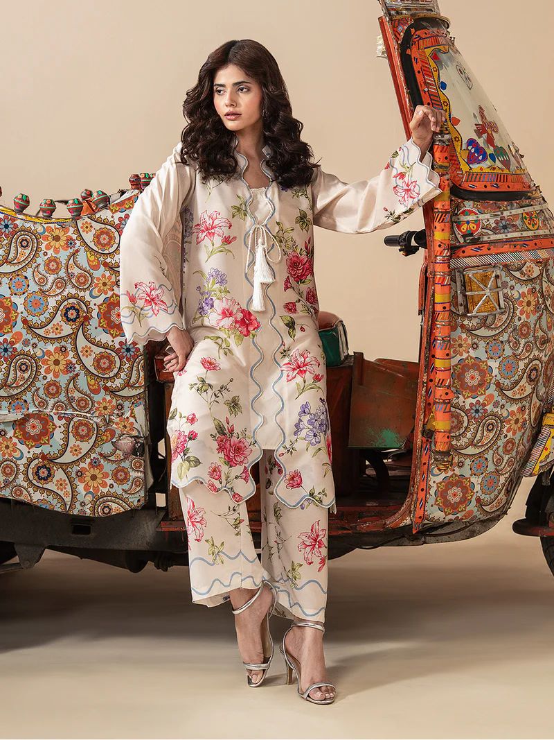 Mona Mausam MM6 Ready to Wear 2pc Printed Blended Lawn Suit – Ivory Floral