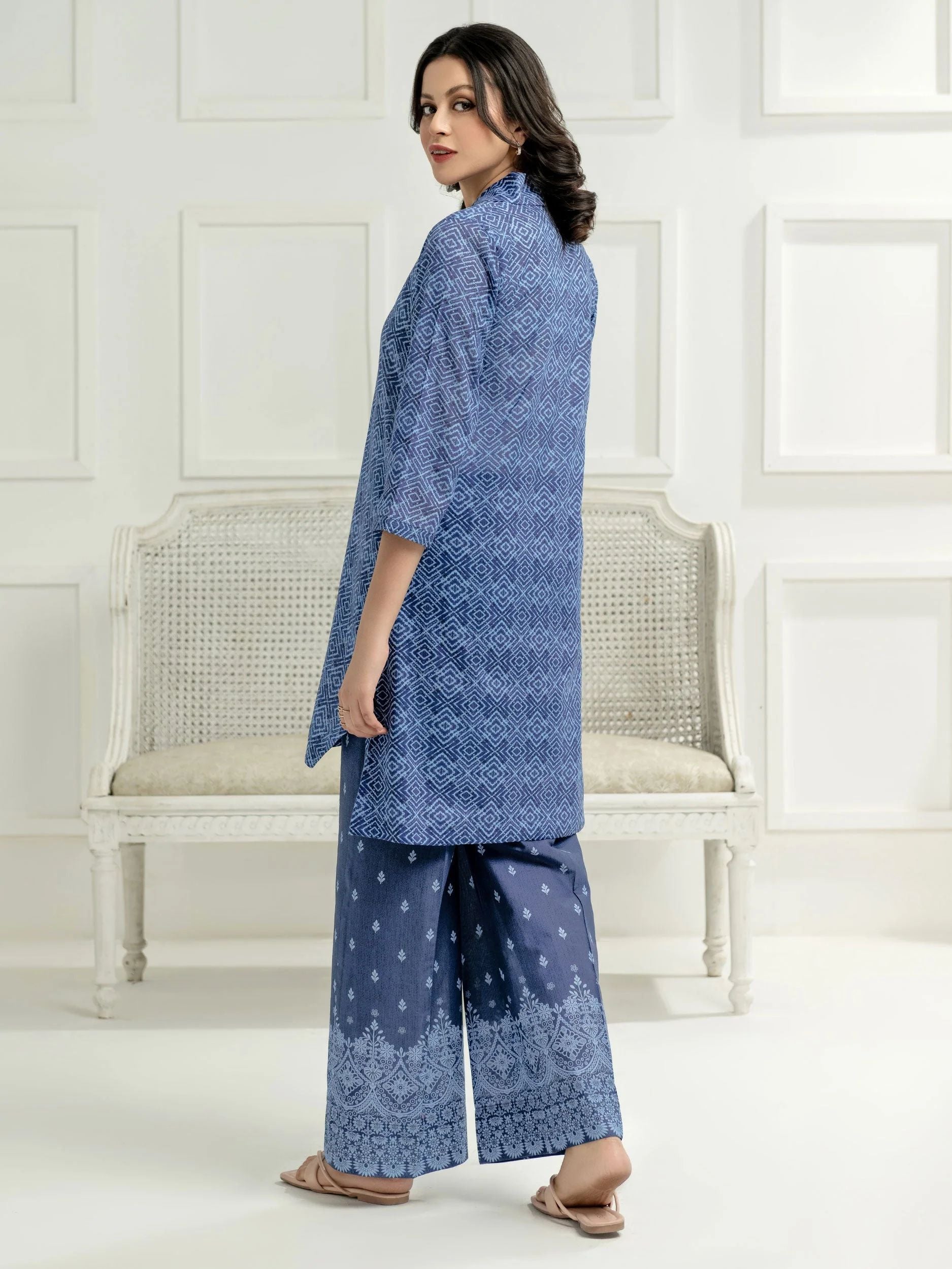2pc Ready to Wear Dress by Limelight U2574-Blue