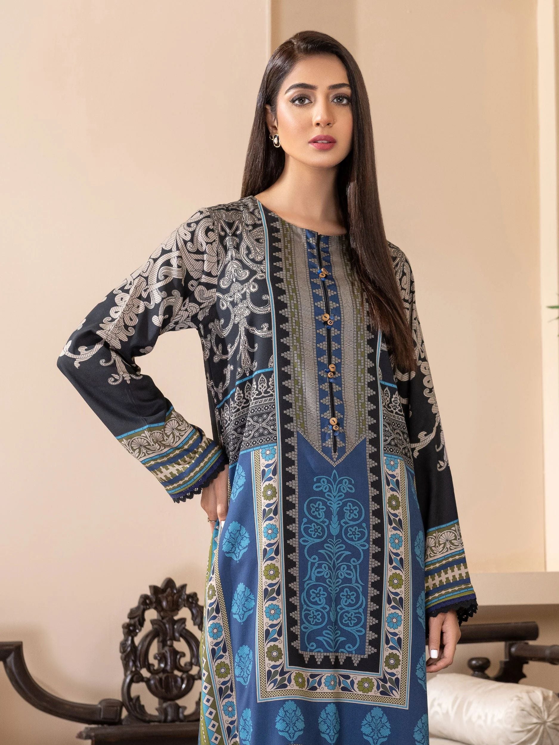 2pc Ready to Wear Dress by Limelight U2762-Black