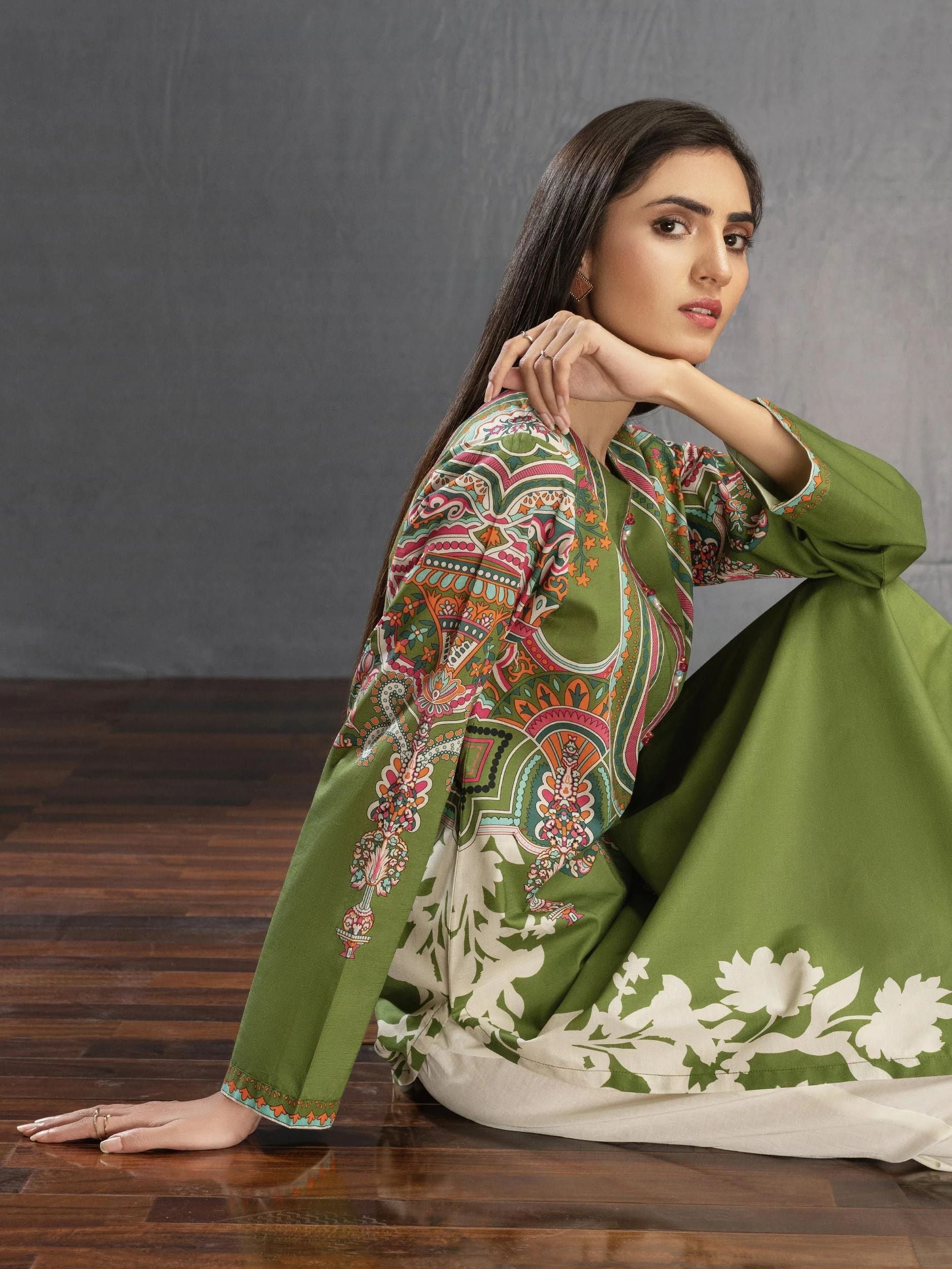 2pc Ready to Wear Dress by Limelight U2763-Green