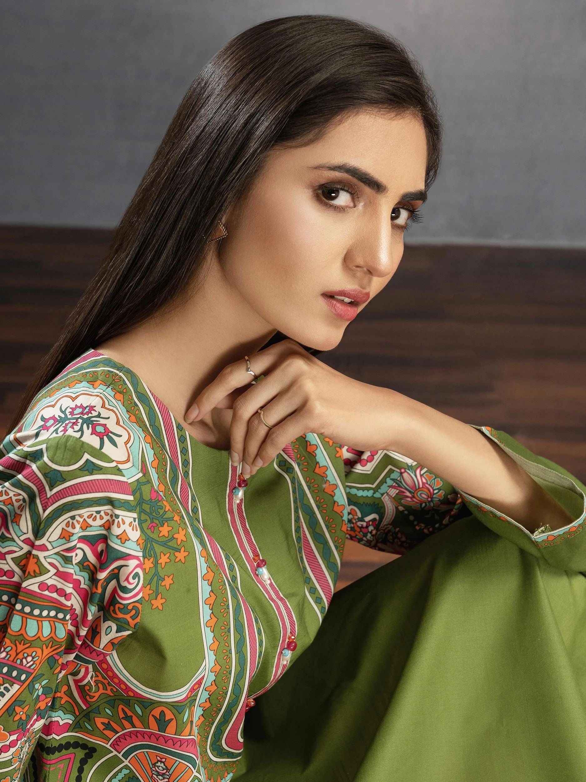 2pc Ready to Wear Dress by Limelight U2763-Green