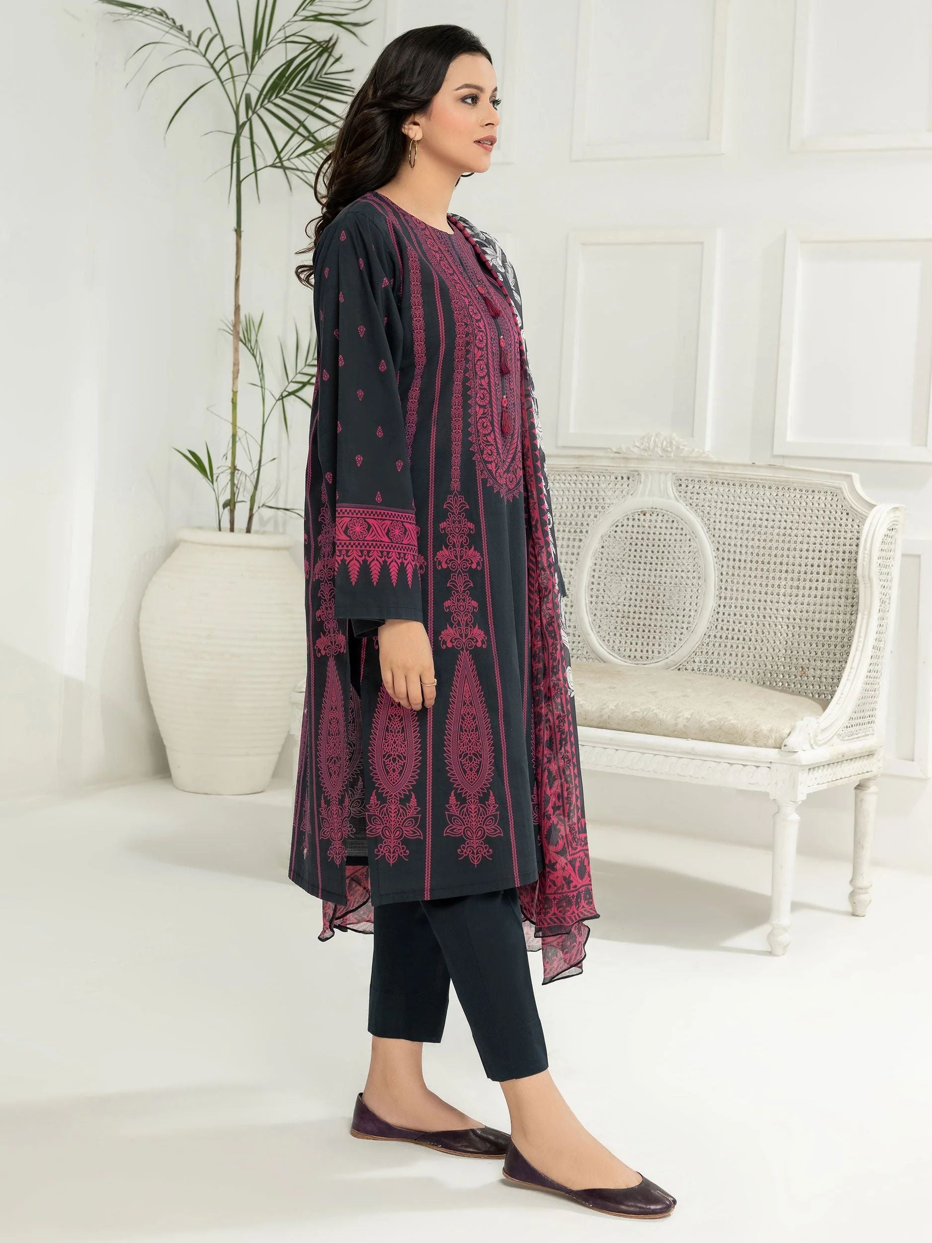 3pc Ready to Wear Dress by Limelight U2773-Black