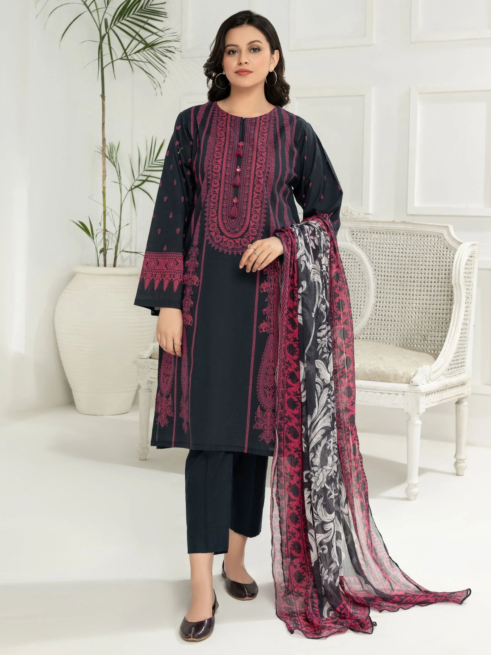 3pc Ready to Wear Dress by Limelight U2773-Black