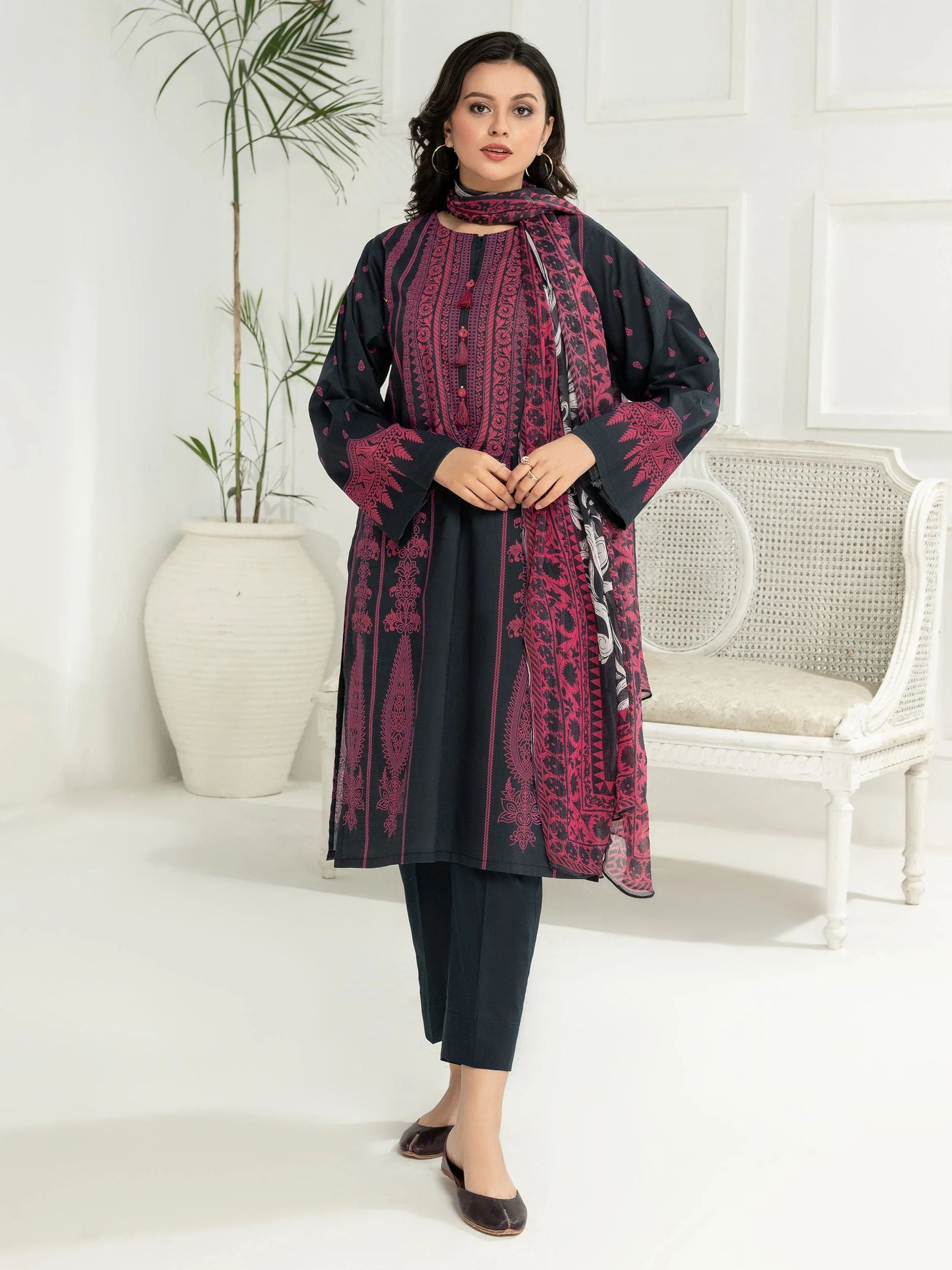 3pc Ready to Wear Dress by Limelight U2773-Black