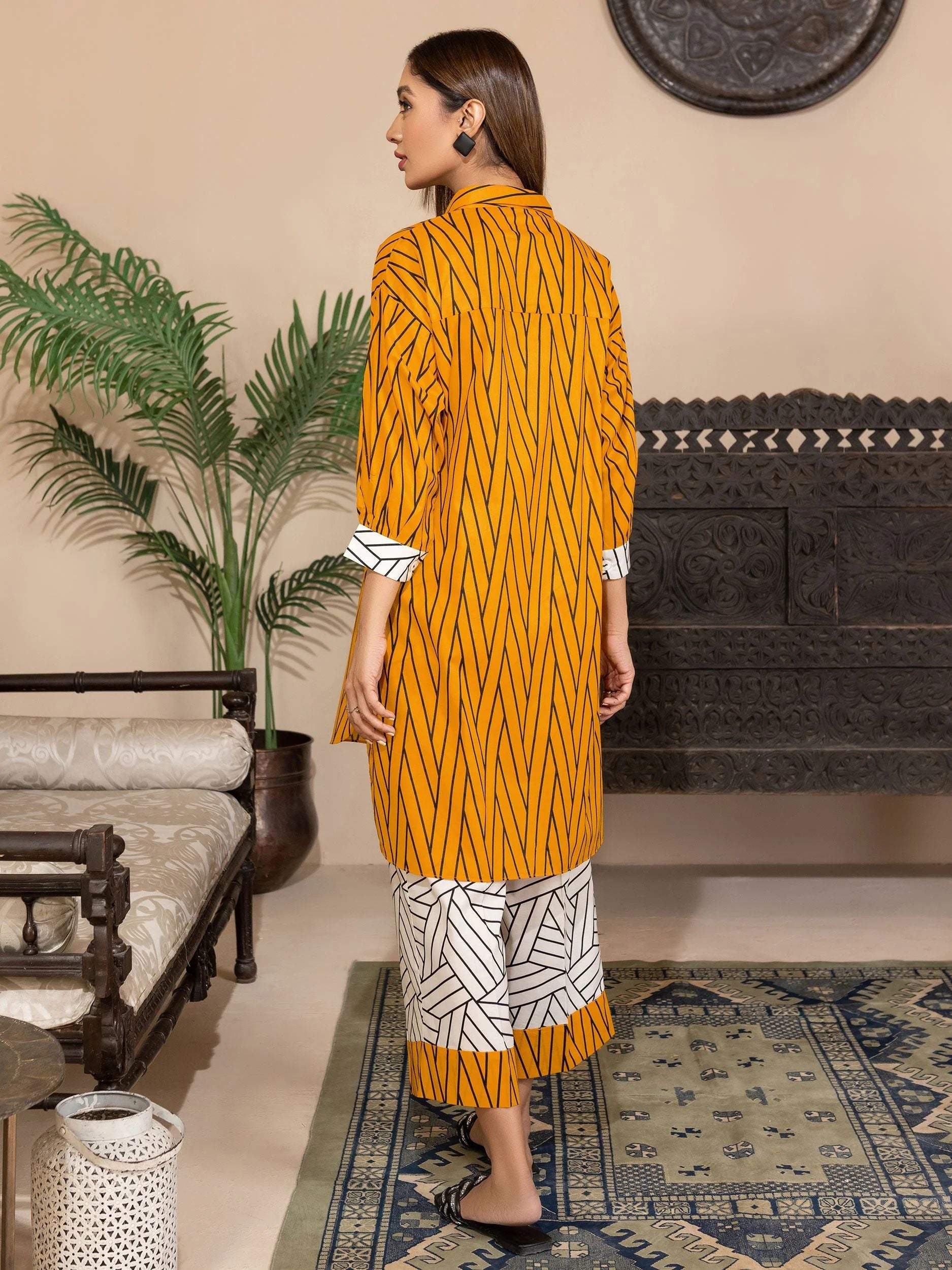 2pc Ready to Wear Dress by Limelight U2784-Mustard