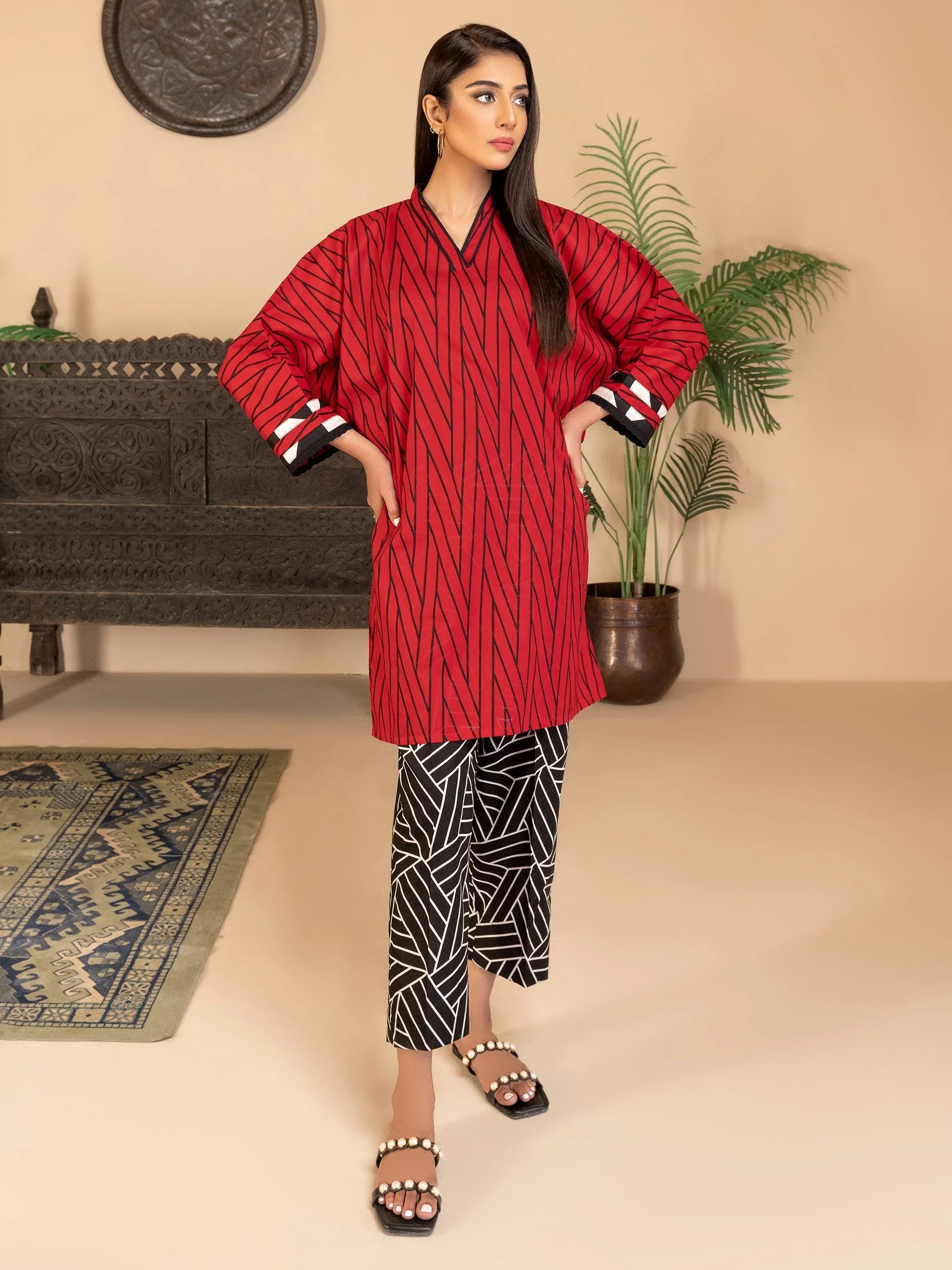 2pc Ready to Wear Dress by Limelight U2784-Red