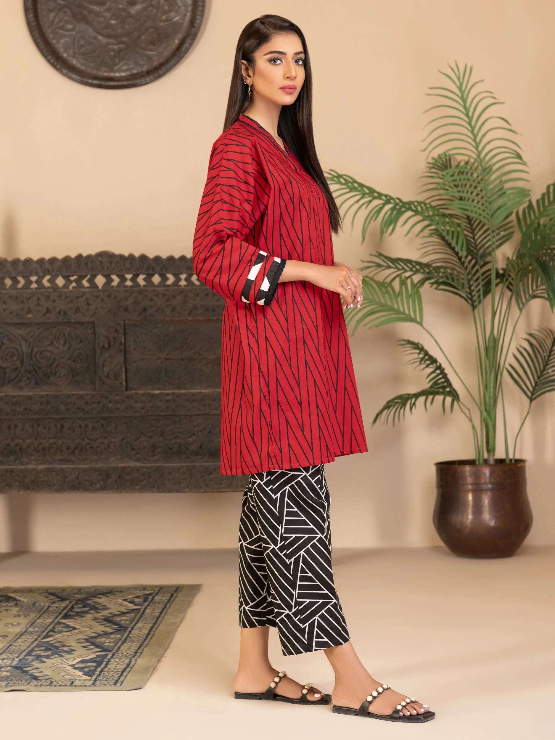 2pc Ready to Wear Dress by Limelight U2784-Red