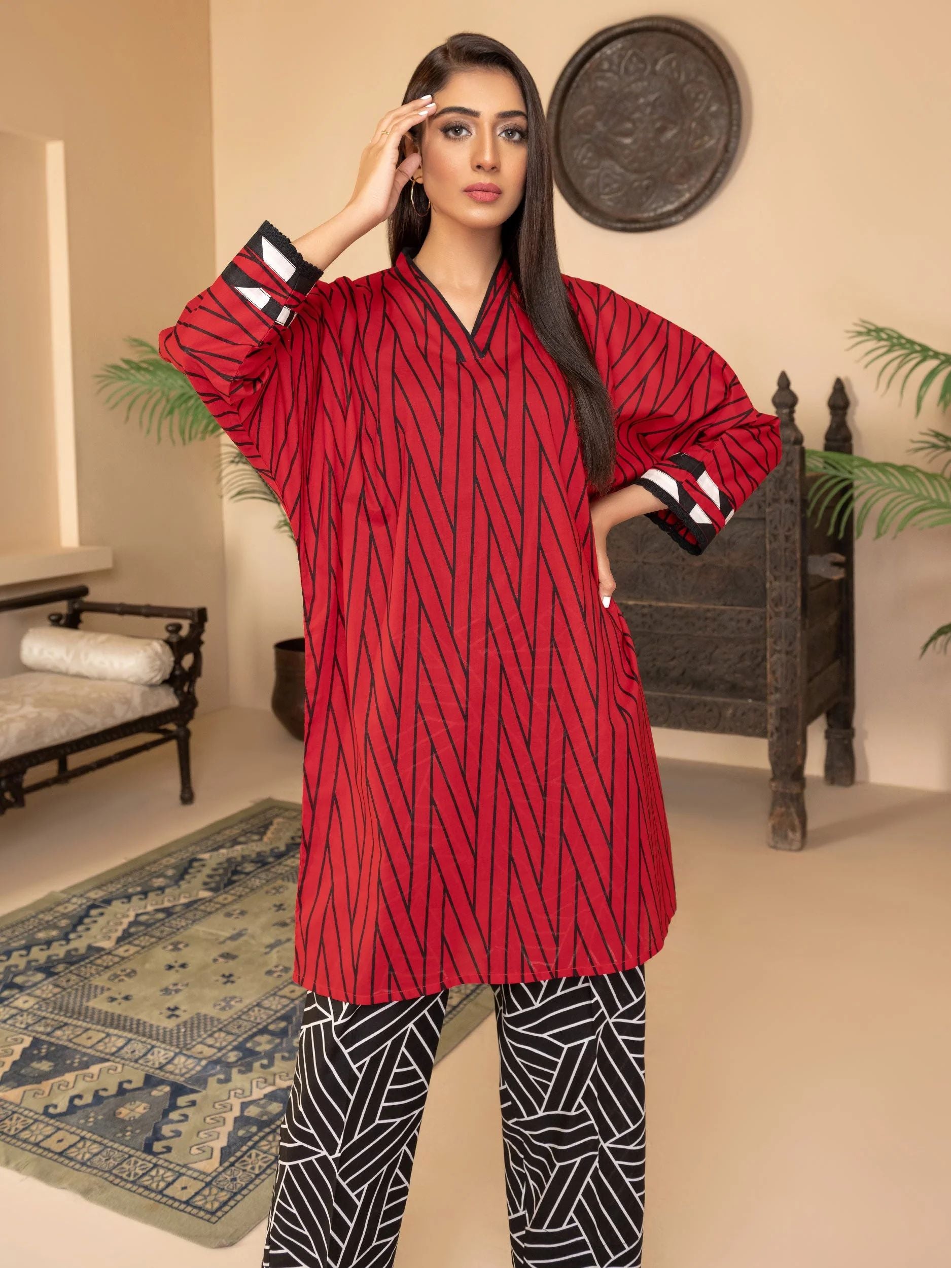 2pc Ready to Wear Dress by Limelight U2784-Red