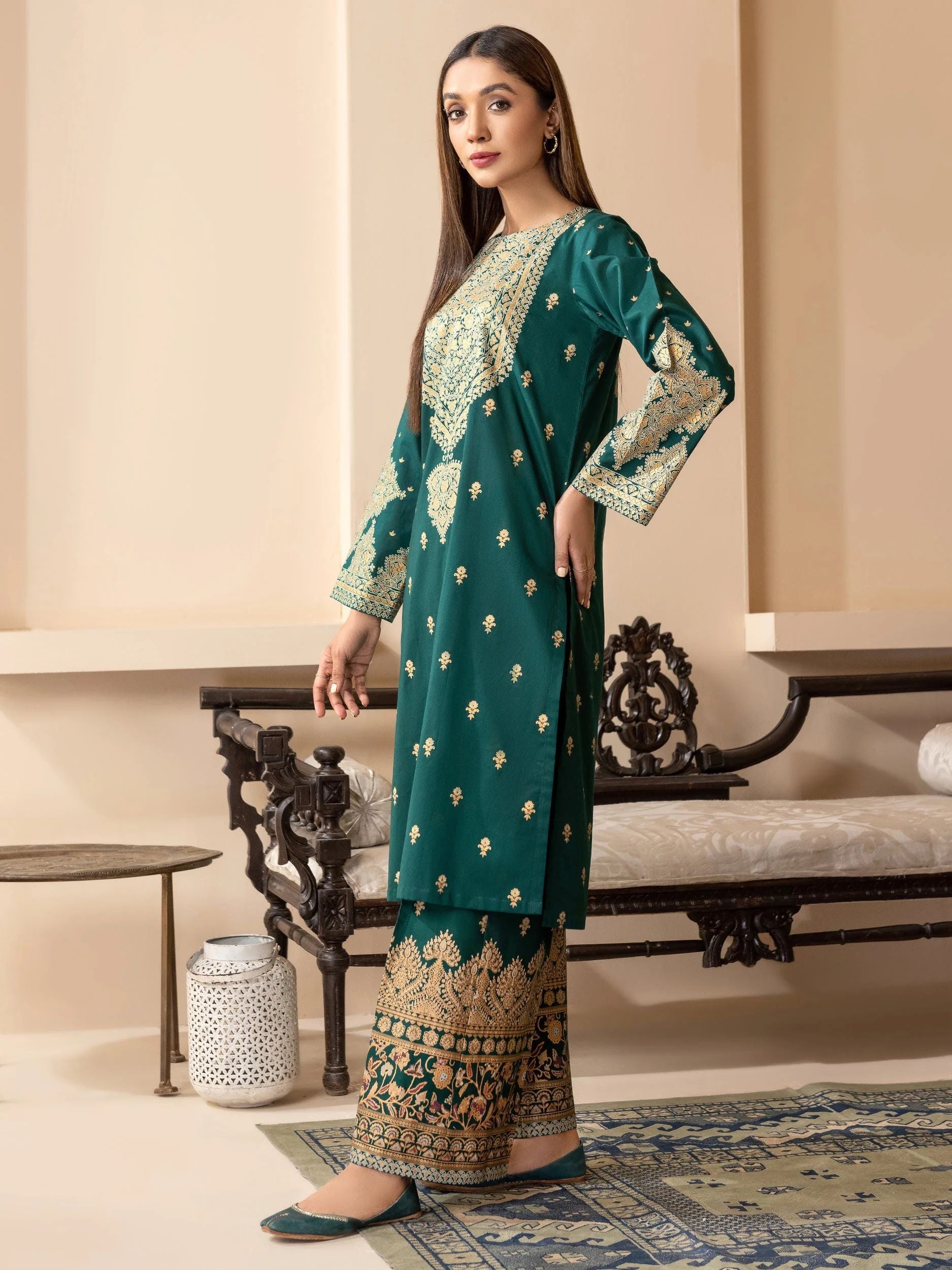 2pc Ready to Wear Dress by Limelight U2787-Green