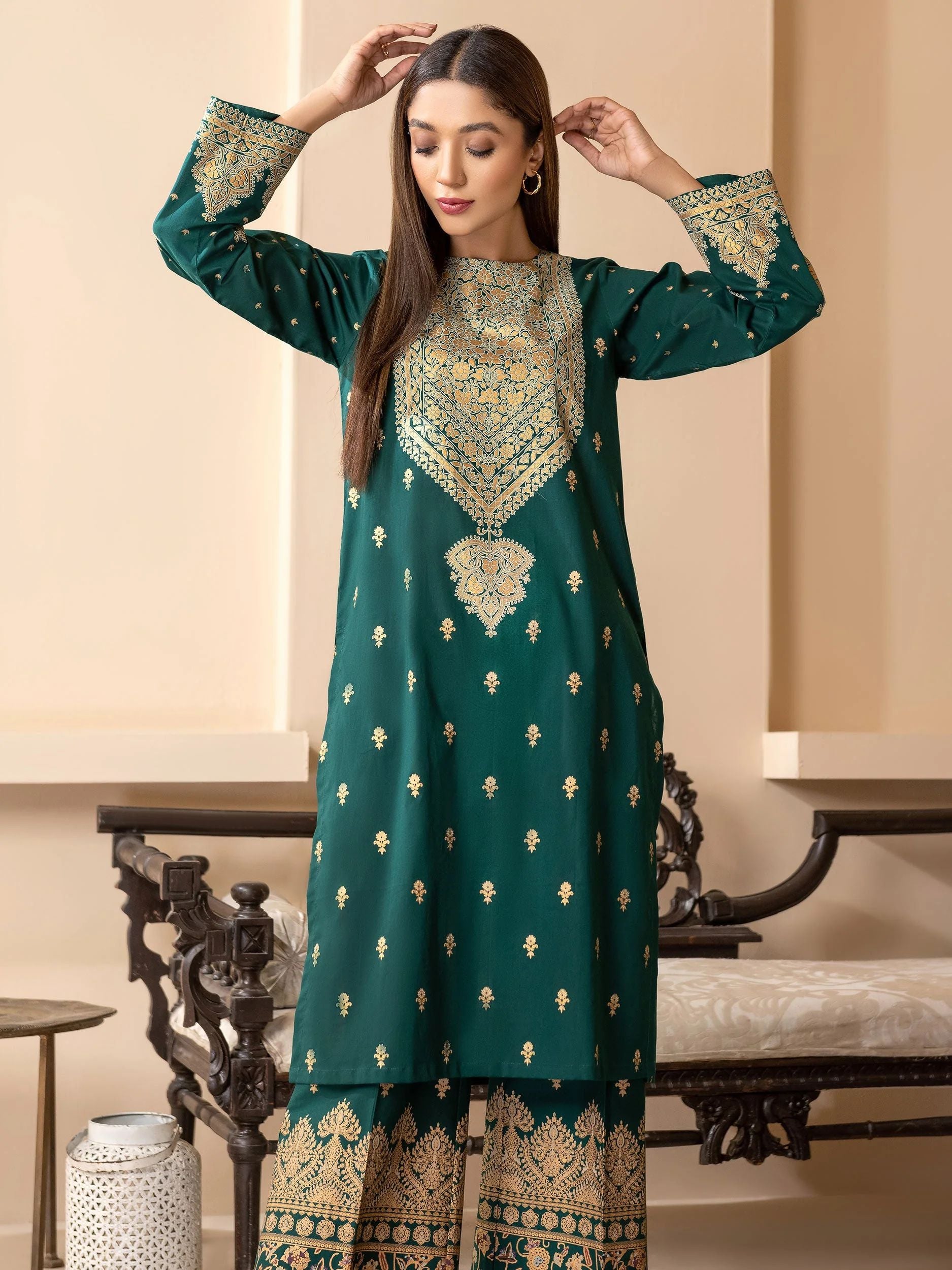 2pc Ready to Wear Dress by Limelight U2787-Green