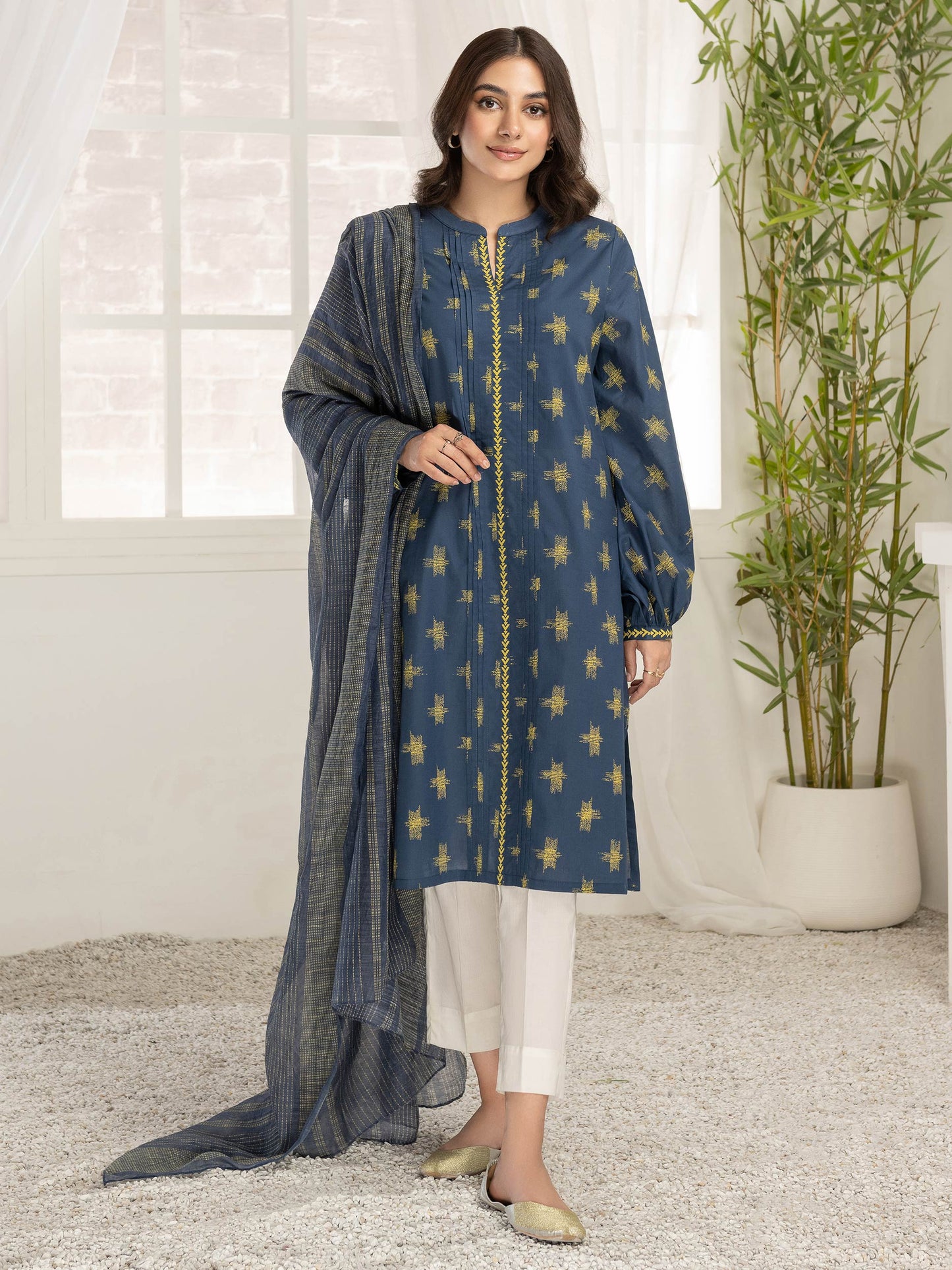 3pc Ready to Wear Dress by Limelight  U2789-Navy Blue